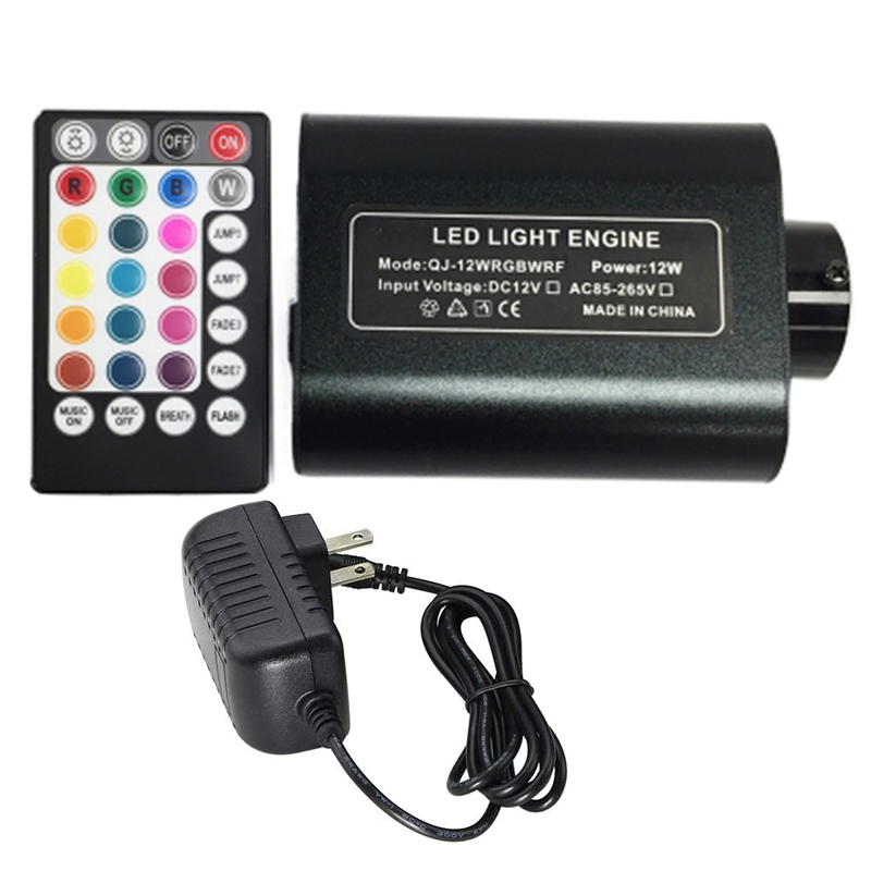 DC12V 12W Single Head RGBW LED Optic Fibre Light Illiminator With 28 Keys RF Remote Controller